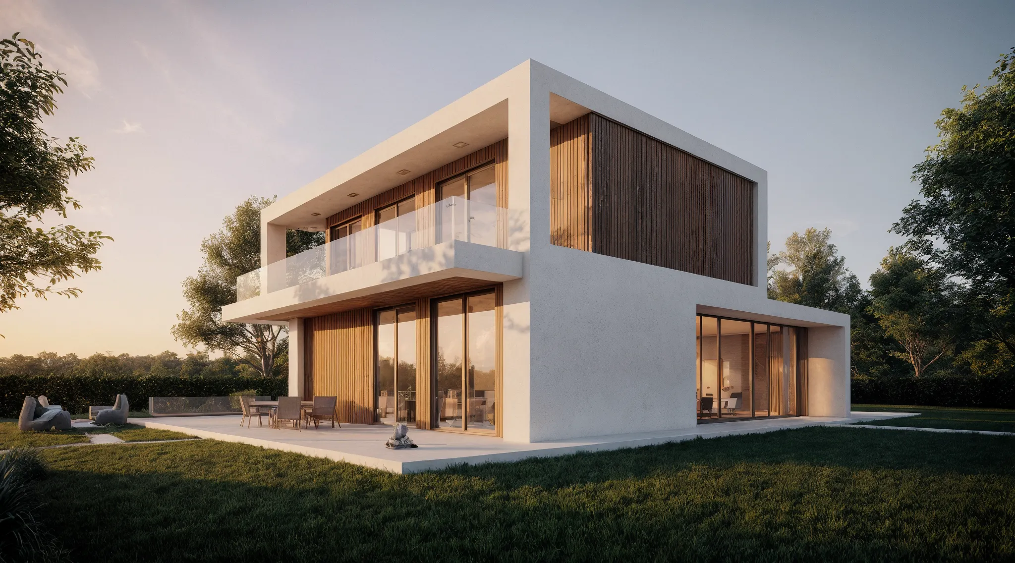 A sunrise over the plain landscape